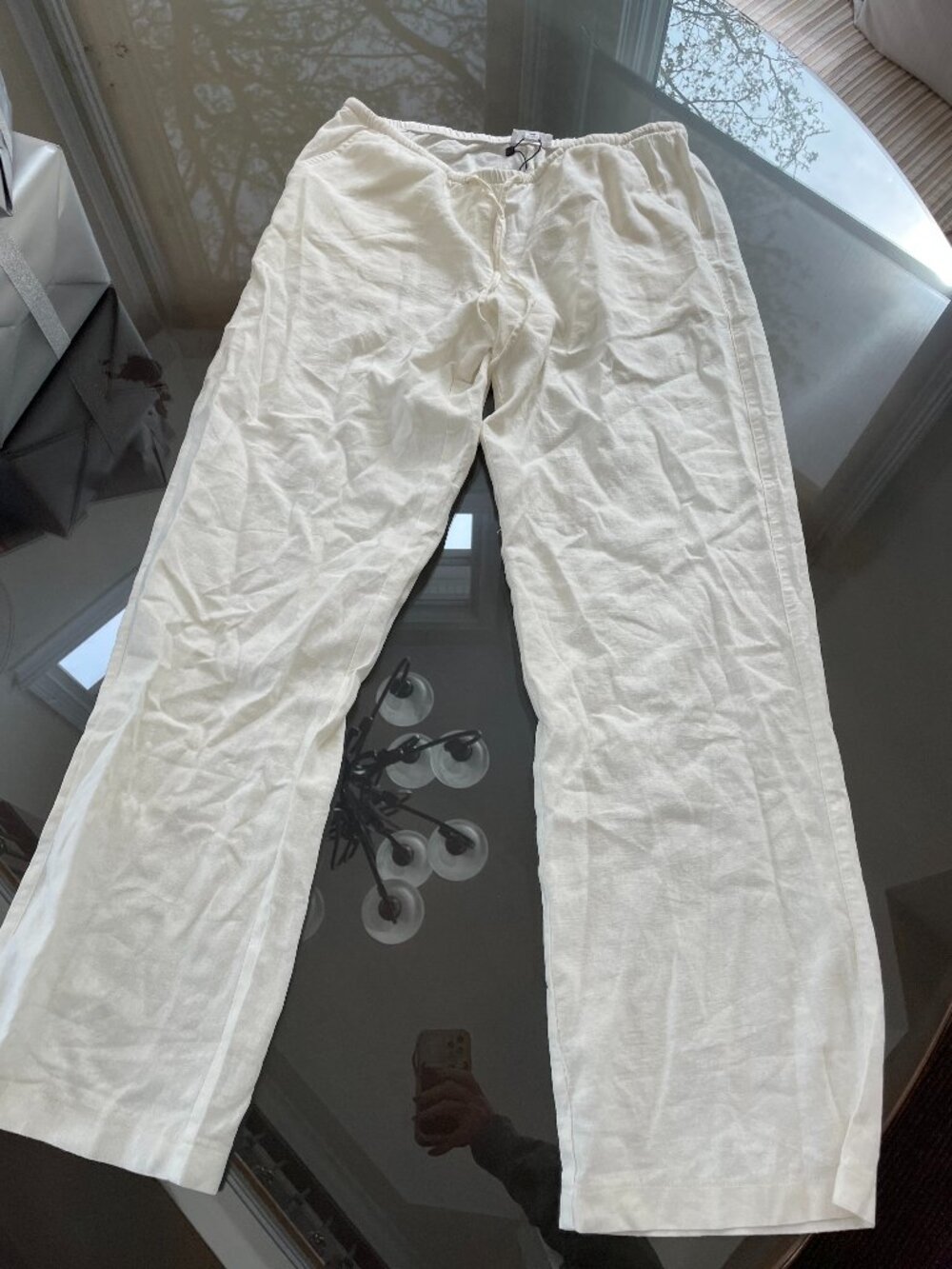 Garage Clean Linen Pant- Snow White